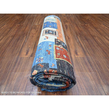 Load image into Gallery viewer, 8&#39;x9&#39;7&quot; Mix Of Blue, Black And Brown, Afghan Kashkuli Gabbeh With Trees, Small Animals And Human Figurines, Hand Knotted, 100%, Oriental Rug FWR447414