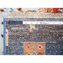 Load image into Gallery viewer, 8&#39;x9&#39;7&quot; Mix Of Blue, Black And Brown, Afghan Kashkuli Gabbeh With Trees, Small Animals And Human Figurines, Hand Knotted, 100%, Oriental Rug FWR447414