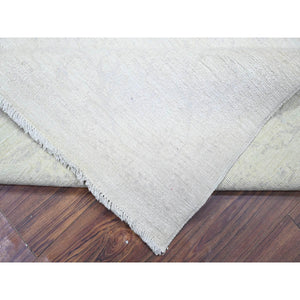 8'1"x9'5" Pastel Gray, Natural Dyes, Washed Out Peshawar With Faded Colors, High Grade Wool, Hand Knotted, Oriental Rug FWR447450