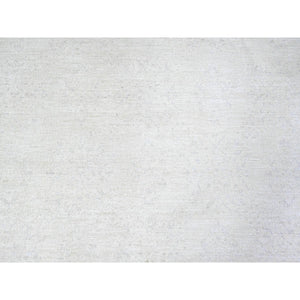 8'1"x9'5" Pastel Gray, Natural Dyes, Washed Out Peshawar With Faded Colors, High Grade Wool, Hand Knotted, Oriental Rug FWR447450