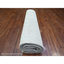 Load image into Gallery viewer, 8&#39;1&quot;x9&#39;5&quot; Pastel Gray, Natural Dyes, Washed Out Peshawar With Faded Colors, High Grade Wool, Hand Knotted, Oriental Rug FWR447450