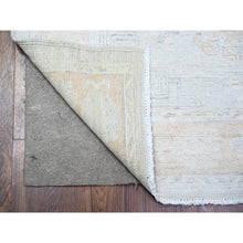 Load image into Gallery viewer, 3&#39;9&quot;x9&#39;7&quot; Cadet Gray, Vegetable Dyes, White Wash Peshawar With Faded Colors, High Grade Wool, Hand Knotted, Wide Runner Oriental Rug FWR447456