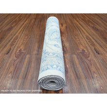 Load image into Gallery viewer, 2&#39;10&quot;x9&#39;7&quot; Old Wood Ivory And Silver Chalice, Natural Dyes  Extra Soft Wool Finer Peshawar With Faded Colors, Hand Knotted, Oriental Rug FWR447492