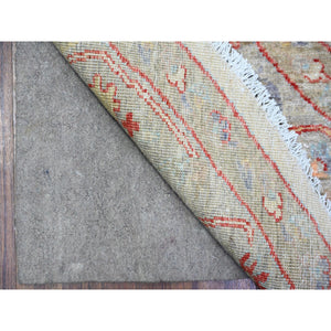 8'x8' Lexicon Ivory, All Over Ziegler Mahal Design, Hand Knotted, Pure Wool, Natural Dyes, Round Oriental Rug FWR447576