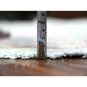 8'x8' Lexicon Ivory, All Over Ziegler Mahal Design, Hand Knotted, Pure Wool, Natural Dyes, Round Oriental Rug FWR447576