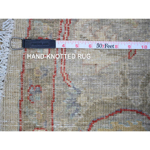 8'x8' Lexicon Ivory, All Over Ziegler Mahal Design, Hand Knotted, Pure Wool, Natural Dyes, Round Oriental Rug FWR447576