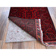Load image into Gallery viewer, 1&#39;9&quot;x5&#39; Angels Red, Hand Knotted, Afghan Khamyab With Geometric Medallions Design, Soft 100% Wool, Natural Dyes, Short &amp; Narrow Runner, Oriental Rug FWR4470
