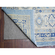 Load image into Gallery viewer, 12&#39;1&quot;x17&#39;4&quot; Beau Blue with Huntington White, Vintage Look Kazak, Hand Knotted , Natural Dyes, High Grade Wool, Oversized Oriental Rug FWR447612