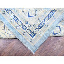 Load image into Gallery viewer, 12&#39;1&quot;x17&#39;4&quot; Beau Blue with Huntington White, Vintage Look Kazak, Hand Knotted , Natural Dyes, High Grade Wool, Oversized Oriental Rug FWR447612