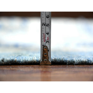 12'1"x17'4" Beau Blue with Huntington White, Vintage Look Kazak, Hand Knotted , Natural Dyes, High Grade Wool, Oversized Oriental Rug FWR447612