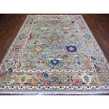 Load image into Gallery viewer, 8&#39;2&quot;x9&#39;9&quot; Dolphin Gray, Hand Knotted, Natural Dyes, Vibrant Wool, Aryana With Ziegler Mahal All Over Colorful Design, Oriental Rug FWR447654