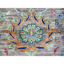 Load image into Gallery viewer, 8&#39;2&quot;x9&#39;9&quot; Dolphin Gray, Hand Knotted, Natural Dyes, Vibrant Wool, Aryana With Ziegler Mahal All Over Colorful Design, Oriental Rug FWR447654