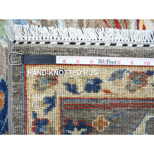 8'2"x9'9" Dolphin Gray, Hand Knotted, Natural Dyes, Vibrant Wool, Aryana With Ziegler Mahal All Over Colorful Design, Oriental Rug FWR447654