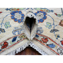 Load image into Gallery viewer, 8&#39;x9&#39;8&quot; Platinum Gray, Karajeh With All Over Geometric Design, Soft To The Touch Pile, Hand Knotted, Pure Wool, Oriental Rug FWR447666