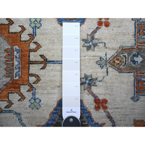 8'x9'8" Platinum Gray, Karajeh With All Over Geometric Design, Soft To The Touch Pile, Hand Knotted, Pure Wool, Oriental Rug FWR447666