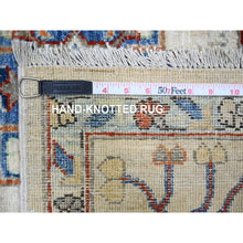Load image into Gallery viewer, 8&#39;x9&#39;8&quot; Platinum Gray, Karajeh With All Over Geometric Design, Soft To The Touch Pile, Hand Knotted, Pure Wool, Oriental Rug FWR447666