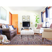 Load image into Gallery viewer, 7&#39;9&quot;x9&#39;6&quot; Carbon Gray, Hand Knotted, Sultani Pomegranate Design, Shiny And Soft Wool, Vegetable Dyes, Densely Woven Oriental Rug FWR447744