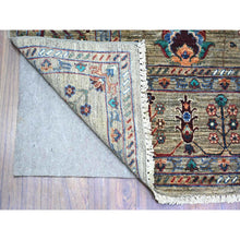 Load image into Gallery viewer, 7&#39;9&quot;x9&#39;6&quot; Carbon Gray, Hand Knotted, Sultani Pomegranate Design, Shiny And Soft Wool, Vegetable Dyes, Densely Woven Oriental Rug FWR447744