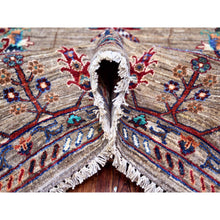 Load image into Gallery viewer, 7&#39;9&quot;x9&#39;6&quot; Carbon Gray, Hand Knotted, Sultani Pomegranate Design, Shiny And Soft Wool, Vegetable Dyes, Densely Woven Oriental Rug FWR447744