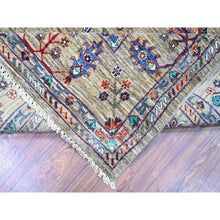 Load image into Gallery viewer, 7&#39;9&quot;x9&#39;6&quot; Carbon Gray, Hand Knotted, Sultani Pomegranate Design, Shiny And Soft Wool, Vegetable Dyes, Densely Woven Oriental Rug FWR447744