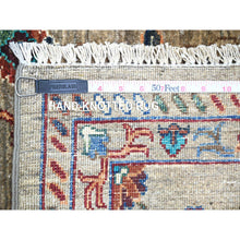 Load image into Gallery viewer, 7&#39;9&quot;x9&#39;6&quot; Sapphire Blue, Overdyed Kazak with Tribal Medallion Design, Hand Knotted, 100% Wool, Oriental Rug FWR122694