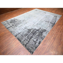 Load image into Gallery viewer, 8&#39;10&quot;x12&#39;9&quot; Cloud Gray, Tone On Tone, Modern Galaxy  Design, Pure Wool, Hand Knotted, Oriental Rug FWR447768