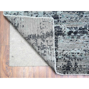 8'10"x12'9" Cloud Gray, Tone On Tone, Modern Galaxy  Design, Pure Wool, Hand Knotted, Oriental Rug FWR447768