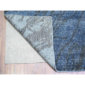 8'10"x12'1" Blue Gray, Modern Tree In The Dusk Design, 100% Wool, Natural Dyes, Tone On Tone, Hand Knotted, Oriental Rug FWR447774
