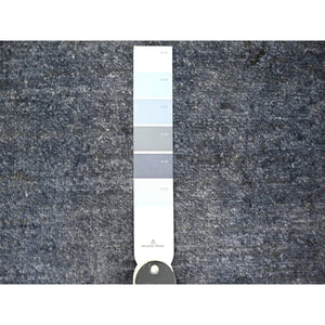 8'10"x12'1" Blue Gray, Modern Tree In The Dusk Design, 100% Wool, Natural Dyes, Tone On Tone, Hand Knotted, Oriental Rug FWR447774