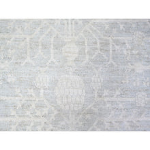 Load image into Gallery viewer, 8&#39;x9&#39;10&quot; Chrome Gray, Washed Out Khotan Inspired Pomegranate Design, High Grade Wool, Hand Knotted, Oriental Rug FWR447840