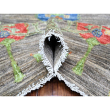 Load image into Gallery viewer, 8&#39;x9&#39;5&quot; Wolf Gray, Hand Knotted, Folk Art Willow And Cypress Tree Design Peshawar, Borderless, Shiny And Soft Wool, Oriental Rug FWR447864