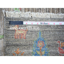 Load image into Gallery viewer, 5&#39;x6&#39;8&quot; Ice Gray, Natural Dyes, Ethnic Large Scale Tree Design, Extra Soft Wool, Hand Knotted, Afghan Aryana Collection, Oriental Rug FWR447876