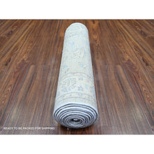 Load image into Gallery viewer, 2&#39;6&quot;x12&#39;2&quot; Gray Goose, Washed Out Peshawar With Faded Colors, Vegetable Dyes, Extra Soft Wool, Hand Knotted, Runner Oriental Rug FWR447882