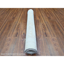 Load image into Gallery viewer, 3&#39;1&quot;x5&#39; Pearl White, Hand Knotted, 100% Wool, Vegetable Dyes, White Wash Peshawar with Faded Design, Oriental Rug FWR447900