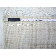 Load image into Gallery viewer, 3&#39;1&quot;x5&#39; Pebble and Gainsboro Gray, Modern Grass Design, Tone on Tone, Undyed 100% Wool, Hand Knotted, Oriental Rug FWR477624