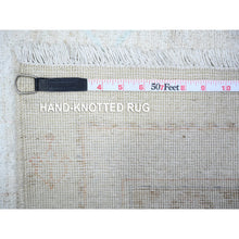 Load image into Gallery viewer, 3&#39;1&quot;x5&#39; Pearl White, Hand Knotted, 100% Wool, Vegetable Dyes, White Wash Peshawar With Faded Design, Oriental Rug FWR447900