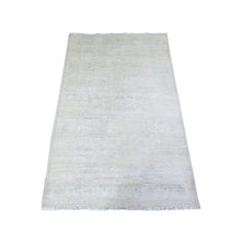 Load image into Gallery viewer, 3&#39;x4&#39;10&quot; Cream Color, Hand Knotted, White Wash Peshawar with Faded Design, Vegetable Dyes, 100% Wool, Oriental Rug FWR447906