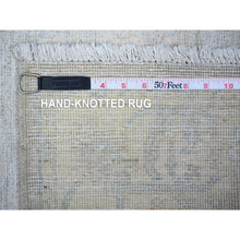 Load image into Gallery viewer, 3&#39;x4&#39;10&quot; Cream Color, Hand Knotted, White Wash Peshawar with Faded Design, Vegetable Dyes, 100% Wool, Oriental Rug FWR447906