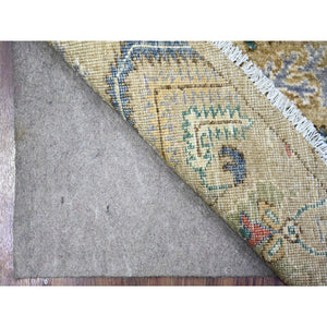 6'x6' Cement Gray, Willow Tree Design, Hand Knotted, High Grade Wool, Vegetable Dyes, Round Oriental Rug FWR447918