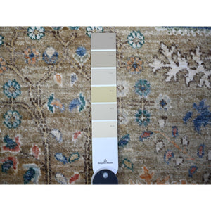 6'x6' Cement Gray, Willow Tree Design, Hand Knotted, High Grade Wool, Vegetable Dyes, Round Oriental Rug FWR447918