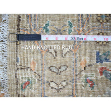 Load image into Gallery viewer, 6&#39;x6&#39; Cement Gray, Willow Tree Design, Hand Knotted, High Grade Wool, Vegetable Dyes, Round Oriental Rug FWR447918