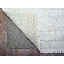 Load image into Gallery viewer, 7&#39;10&quot;x9&#39;5&quot; Anti-flash White, Hand Knotted, White Wash Khotan Inspired Pomegranate Design, Shiny Wool, Oriental Rug FWR448002