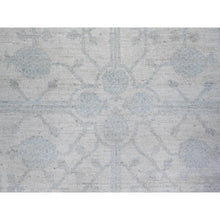 Load image into Gallery viewer, 7&#39;10&quot;x9&#39;5&quot; Anti-Flash White, Hand Knotted, White Wash Khotan Inspired Pomegranate Design, Shiny Wool, Oriental Rug FWR448002