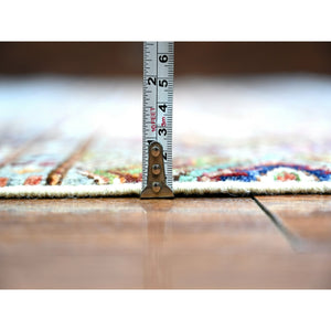 8'2"x11'10" Blue Gray, Super Kazak Khorjin Design With Colorful Tassels, Hand Knotted, Vibrant Wool, Oriental Rug FWR448056