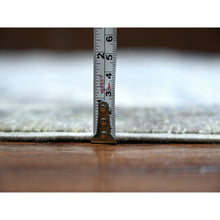 Load image into Gallery viewer, 7&#39;10&quot;x9&#39;9&quot; Electric Gray And Delicate White, Heriz All Over Design With Serrated Leaf Pattern, Pure Wool, Hand Knotted, Oriental Rug FWR448074