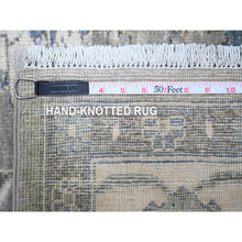 Load image into Gallery viewer, 7&#39;10&quot;x9&#39;9&quot; Goose Gray, Fine Jacquard Hand Loomed, Modern, Wool and Silk, Oriental Rug FWR522144