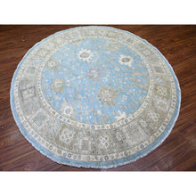 Load image into Gallery viewer, 8&#39;x8&#39; Alaska Blue, All Over Mahal Design, Densely Woven, Soft Wool, Hand Knotted, Vegetable Dyes, Round Oriental Rug FWR448086