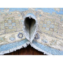 Load image into Gallery viewer, 8&#39;x8&#39; Alaska Blue, All Over Mahal Design, Densely Woven, Soft Wool, Hand Knotted, Vegetable Dyes, Round Oriental Rug FWR448086