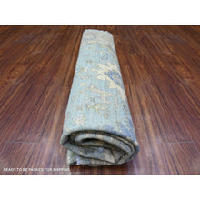 Load image into Gallery viewer, 8&#39;x8&#39; Alaska Blue, All Over Mahal Design, Densely Woven, Soft Wool, Hand Knotted, Vegetable Dyes, Round Oriental Rug FWR448086