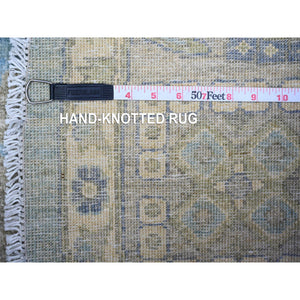 8'x8' Alaska Blue, All Over Mahal Design, Densely Woven, Soft Wool, Hand Knotted, Vegetable Dyes, Round Oriental Rug FWR448086